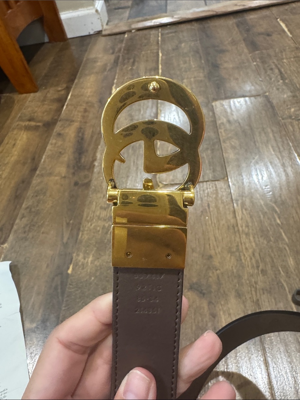 Gucci GG Supreme Monogram Belt with Gold Double G Buckle - Picture 2 of 11